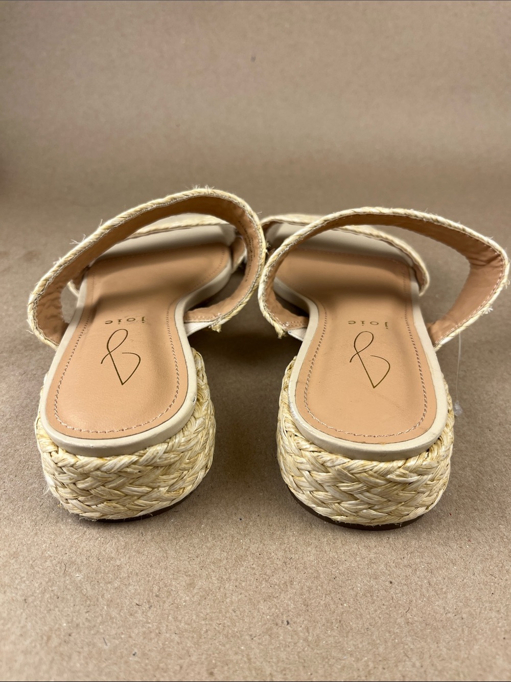 Joie Natural Raffia Woven Double Strap Flat Slide Sandals Size 9 NWOT - Picture 4 of 6